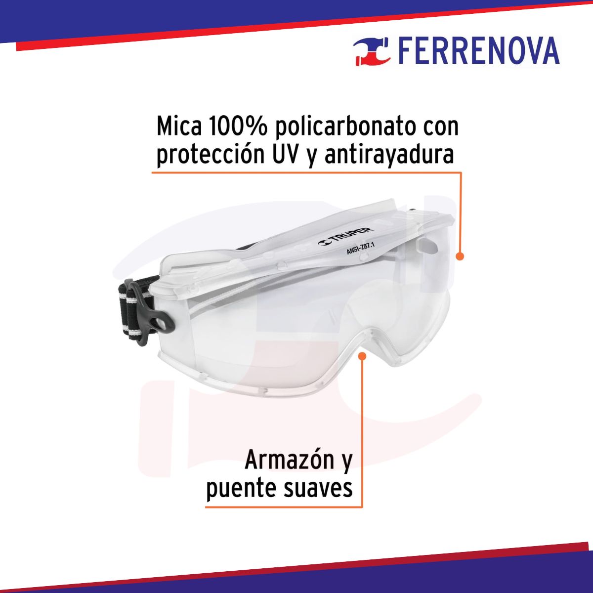 Goggles De Seguridad Profesionales Antiempaño Truper 14214