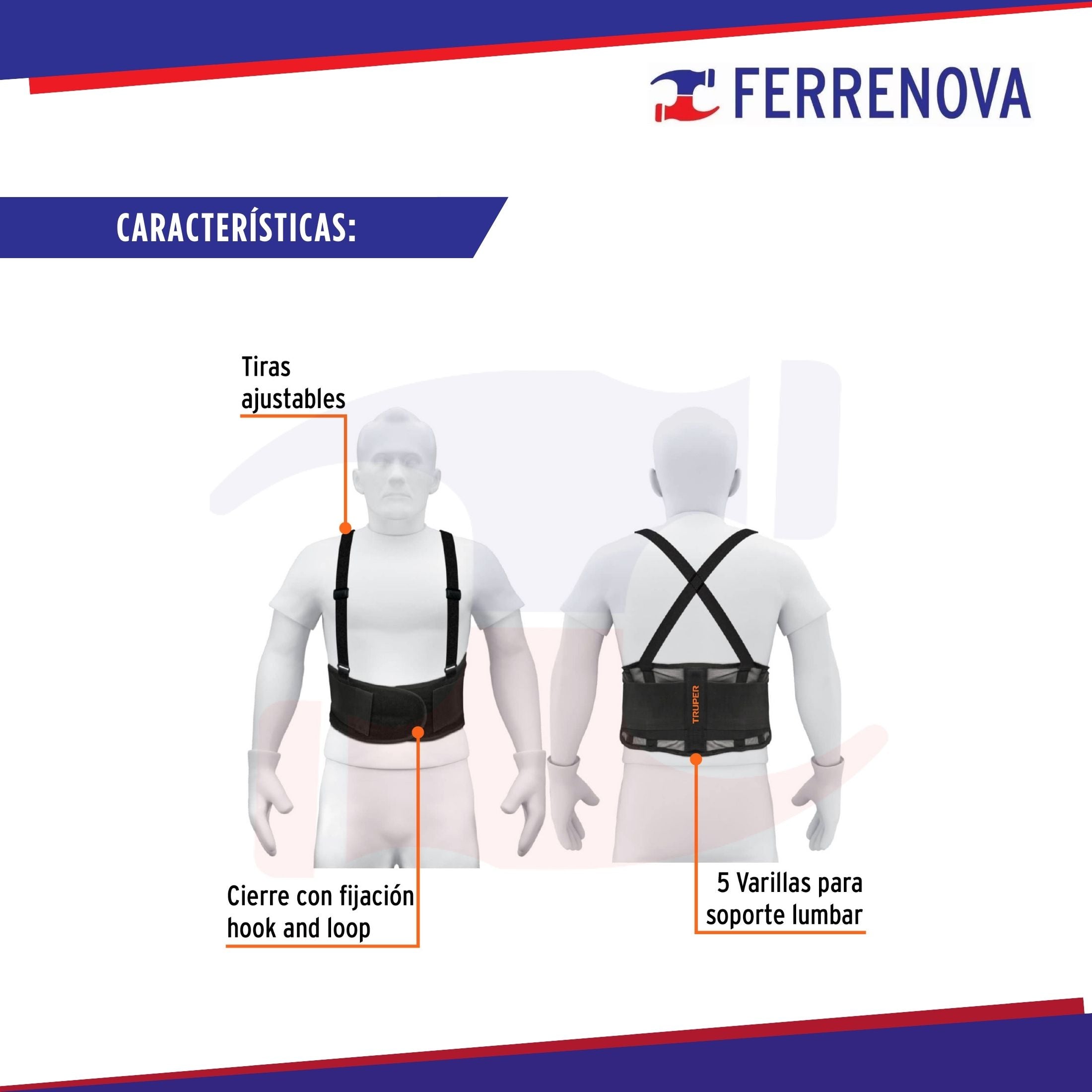 Faja Lumbar De Malla Transpirable Talla M Truper 11965