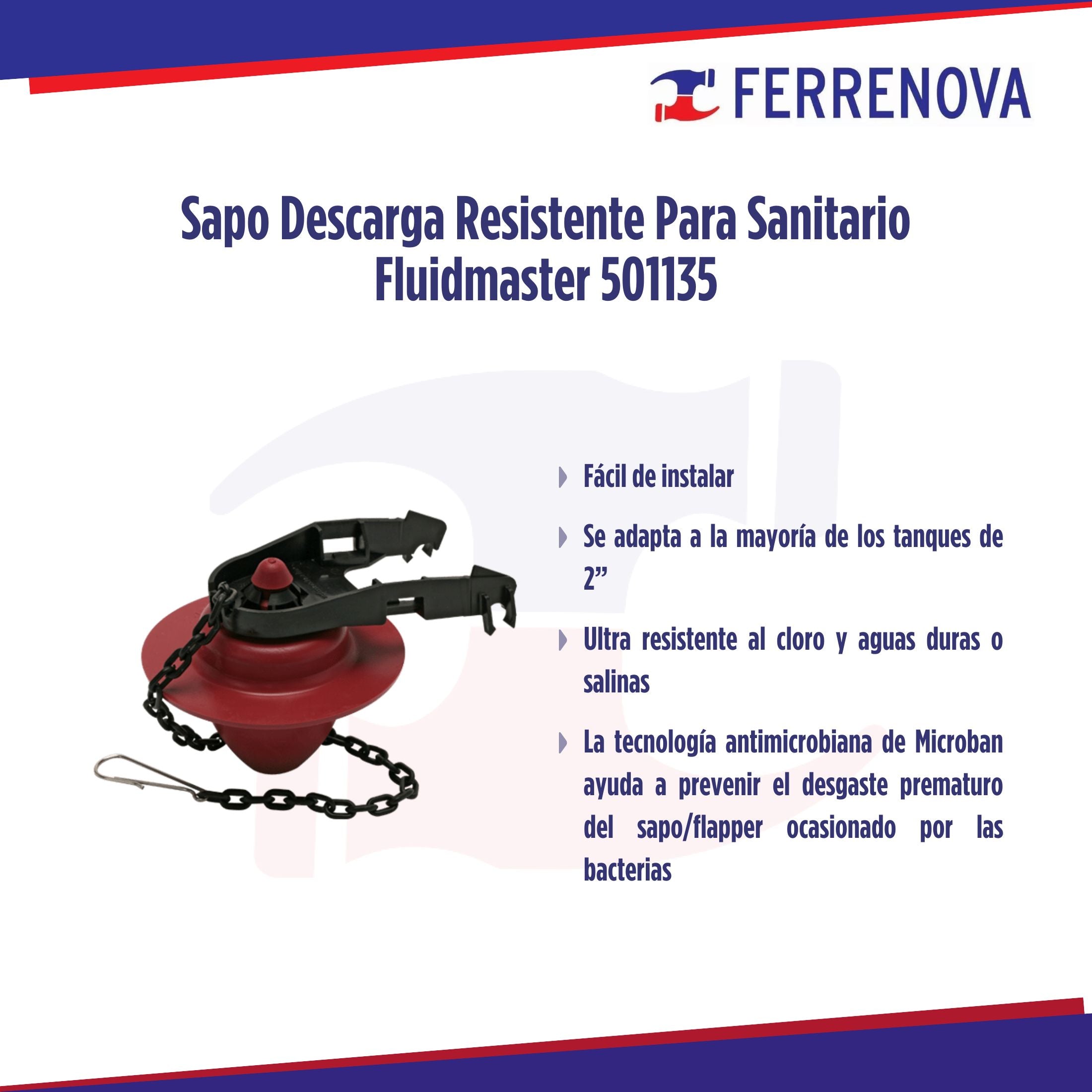 Sapo Descarga Resistente Para Sanitario Fluidmaster 501135