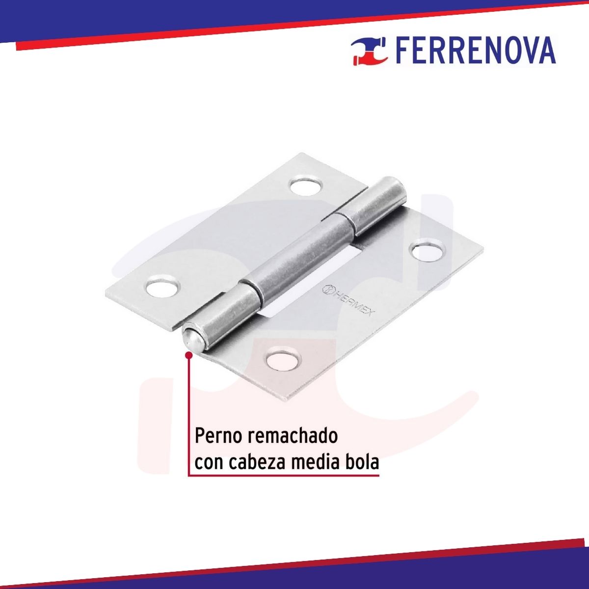 Bisagra Rectangular 2" Acero Pulido Hermex 43187