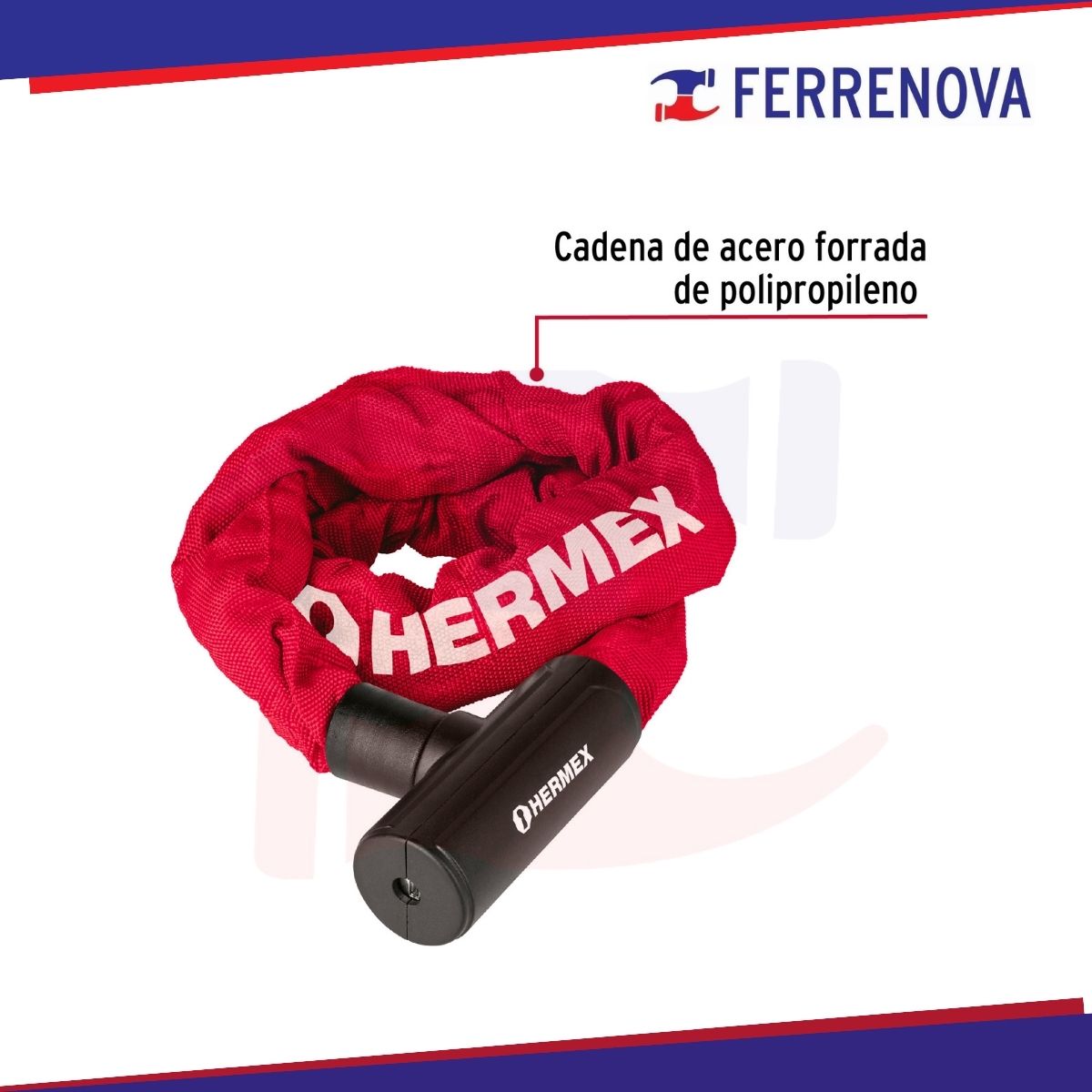 Candado Con Cadena Forrada De 10 mm Hermex 49621