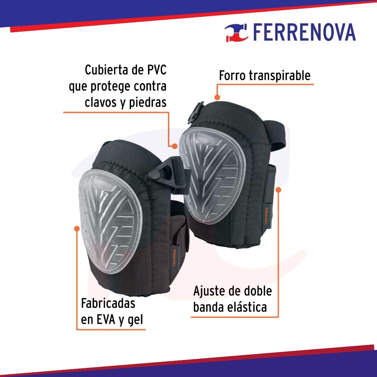 Rodilleras Profesionales De PVC Truper 12952